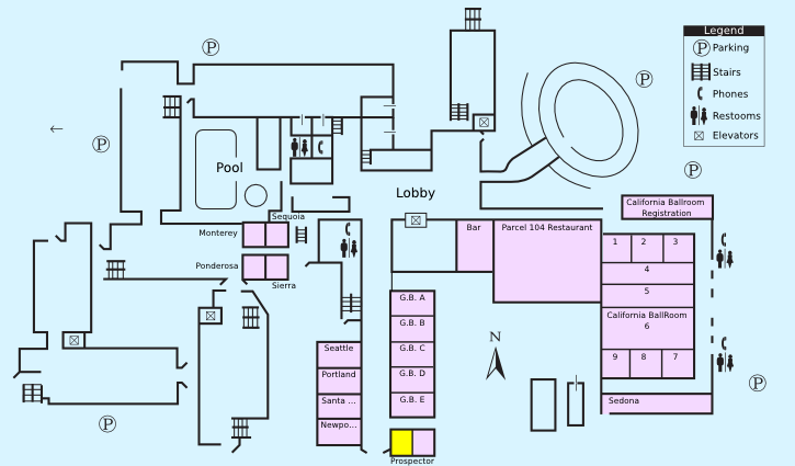 Floor plan with highlight on Prospector — Suite A