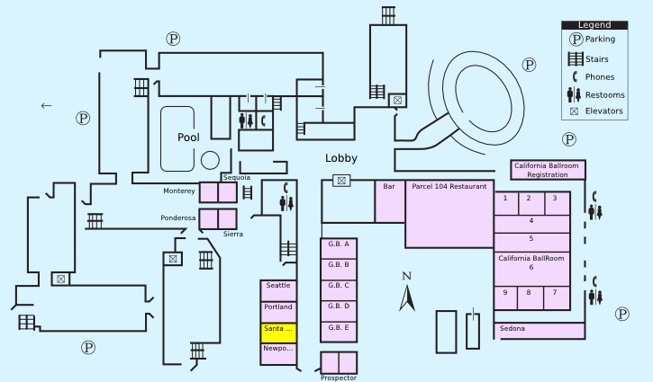 Floor plan with highlight on Santa Barbara