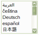 A pulldown list showing the first five selections.