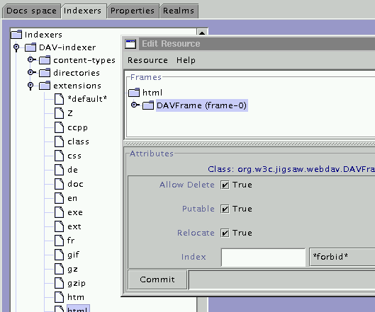 DAV indexer