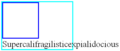 Image illustrating the effect of an unbreakable piece of
     content being reflowed to just after a float which left insufficient
     room next to it for the content to fit.