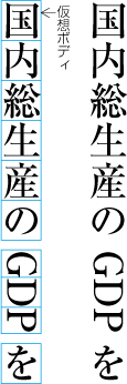 追2-TBD 文字を時計回りに90度回転し配置した頭字語の例