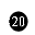 NEGATIVE CIRCLED NUMBER TWENTY